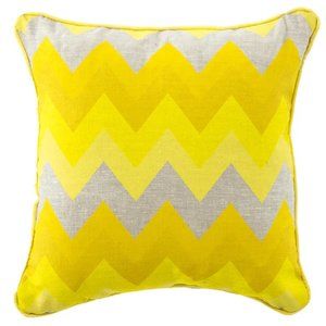 MODSHOP SILK SCREEN THROW PILLOW-YELLOW ZIGZAG OMBRE-RETRO, MOD, GEOMETRIC GLAM